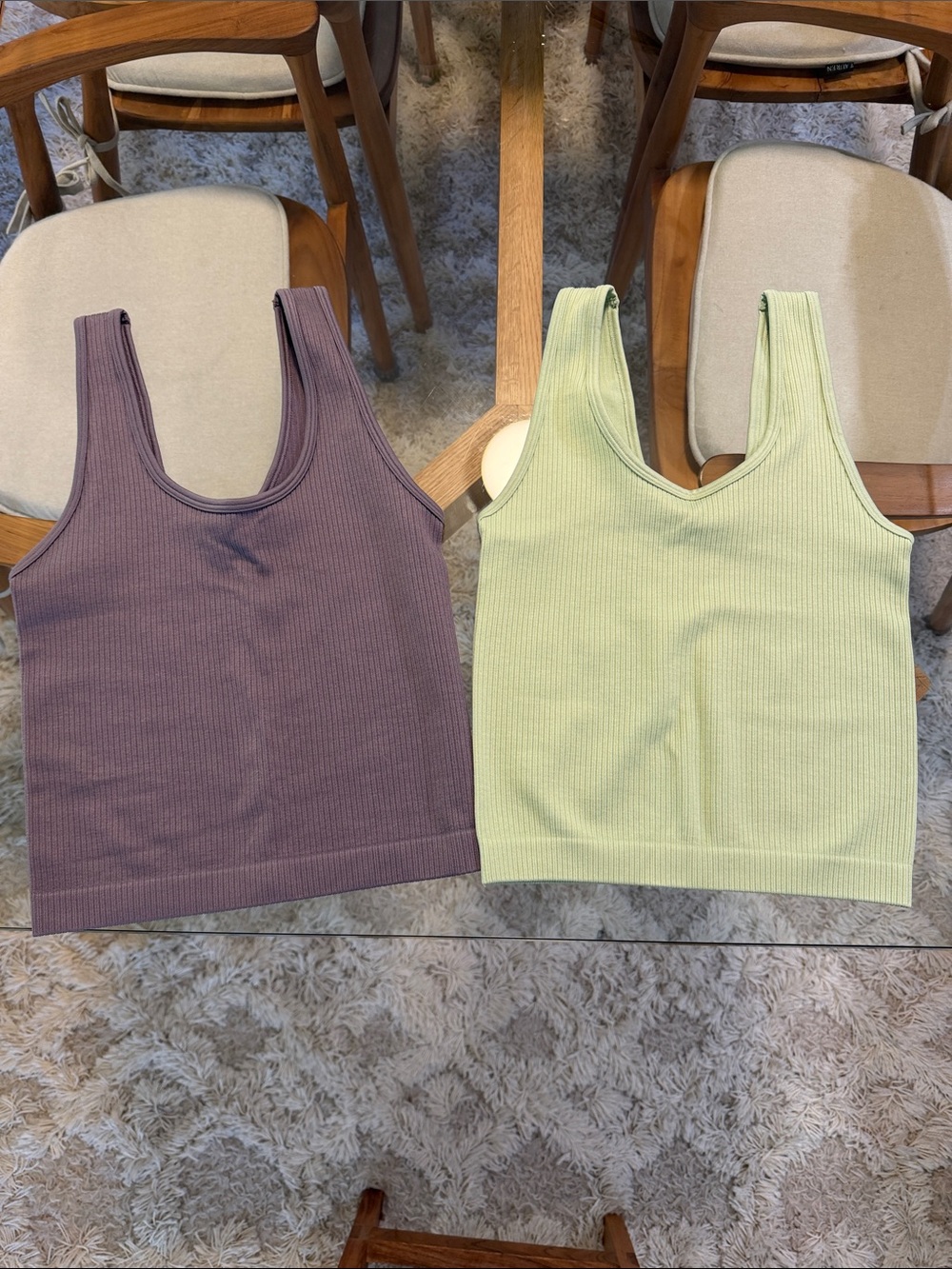a new day bundle Ribbed Tank Duo in Mauve and Sage